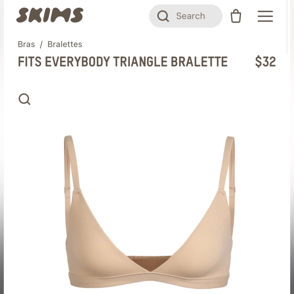 Small Skims Fits Everybody Triangle Bralette in Clay